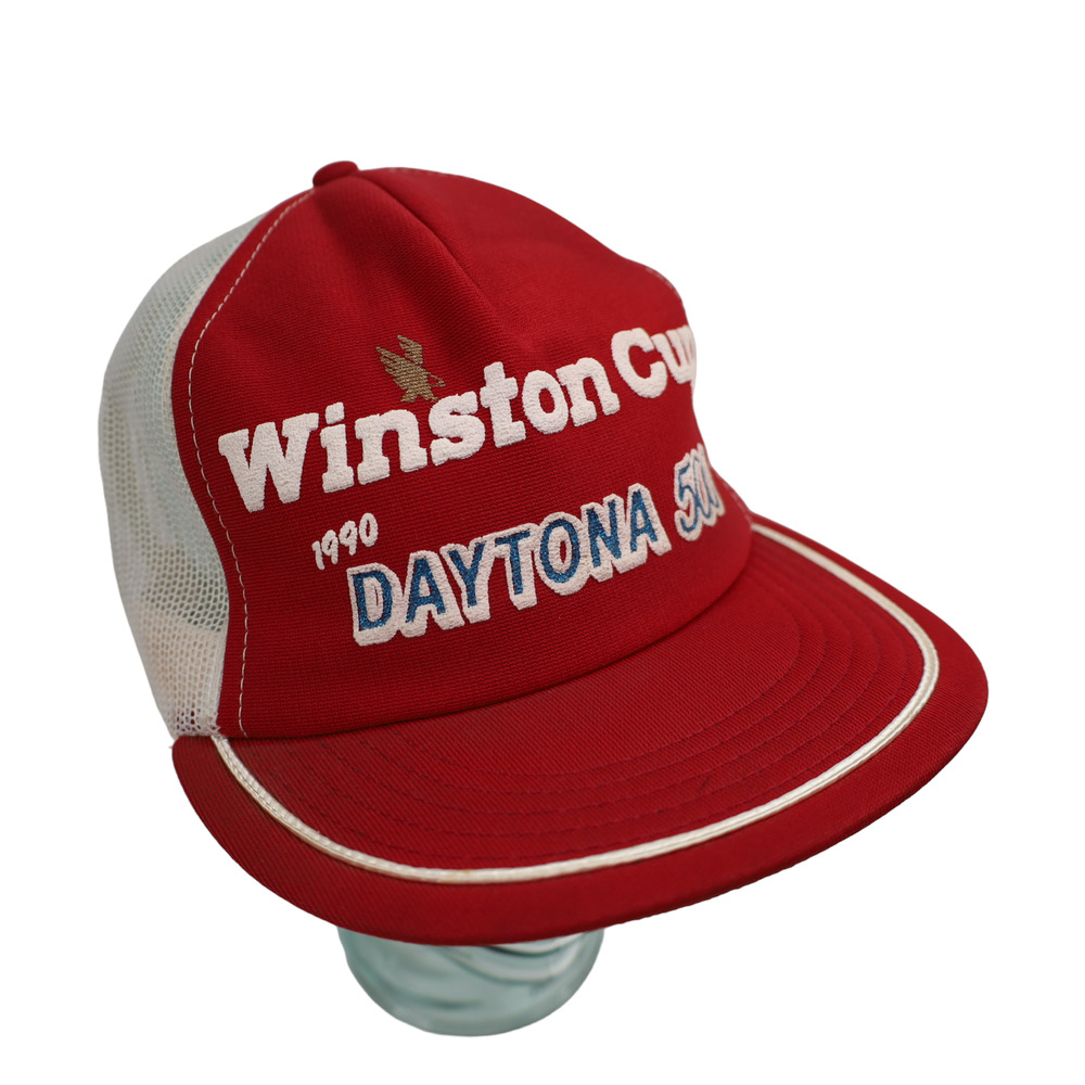 Vintage 1990 Winston Cup Dayton 500 Mesh Trucker Hat Gem